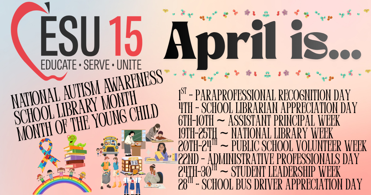 colorful post for April school celebrations